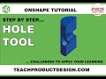 Onshape Tutorial. How to create a HOLE ON CURVE? x2 ways of creating TANGENT planes.