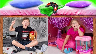 Secret Room under the Bed | 24 Hours Challenge with Vania and Mania