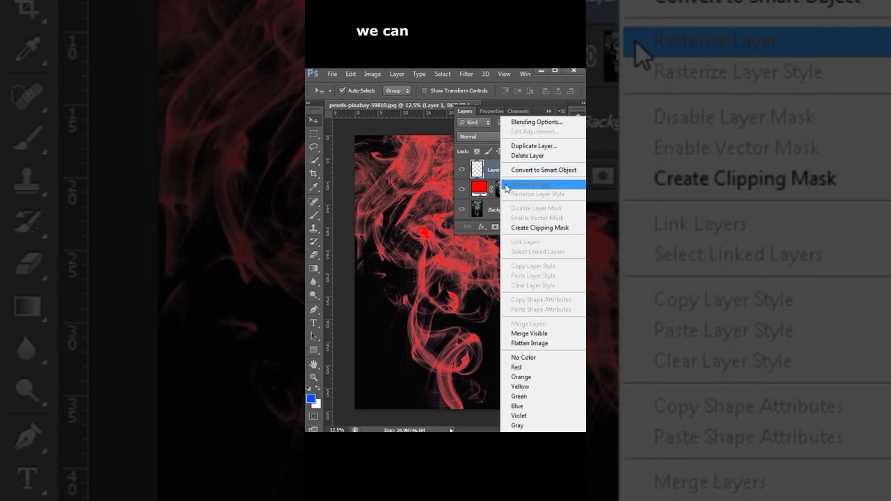 How to remove background of smoke or change the color of smoke 