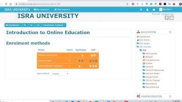 Moodle: Creating Self Enrollment Key for Students