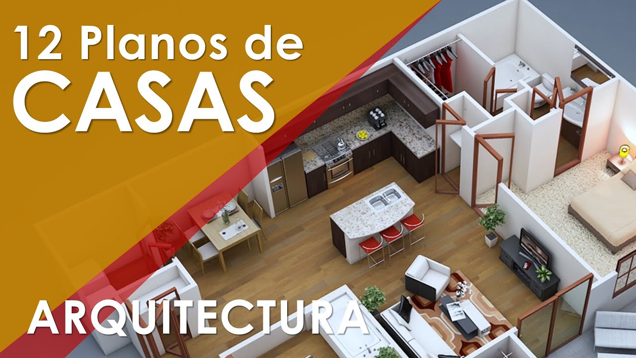 ✔️ PLANOS DE CASAS. Planos de casas modernas, grandes, pequeñas, 3d, 3  dormitorios y de dos plantas - YouTube