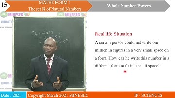 IP-SC MATHEMATICS FORM 1 LESSON 8 Whole number powers