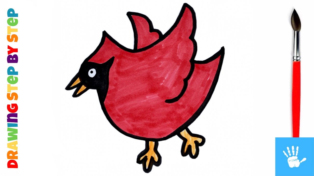 How To Draw a Cute Bird for Children | Bolalar uchun qush rasm chizish ...