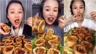 asmr mukbang spicy bone marrow - 牛骨髓 - 牛肉の骨髄 - 쇠고기 골수 - TỦY XƯƠNG BÒ - eatting show #254 hiu he hue