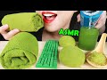 ASMR EDIBLE TOWEL CREPE CAKE, SHOT GLASS, SPOON, KEYBOARD, MOCHI, JELLY, CHOCOLATE  MATCHA PARTY 먹방