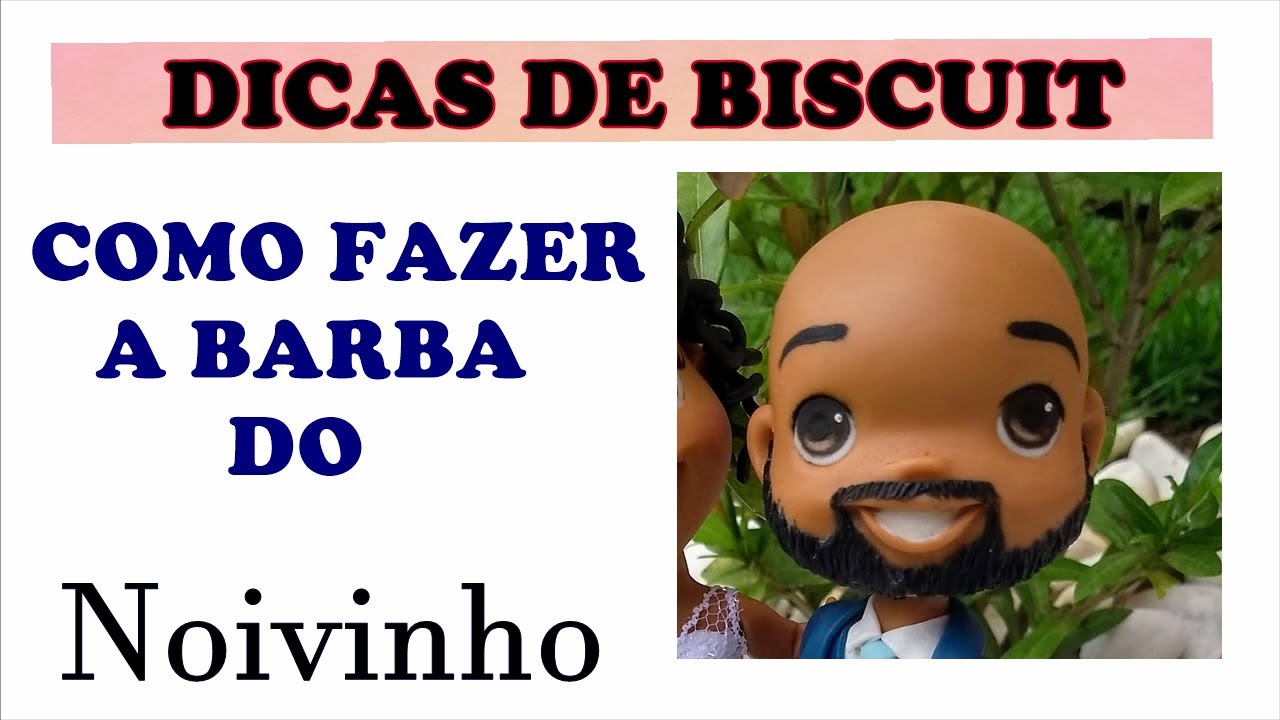 Como fazer a barba do noivinho de biscuit