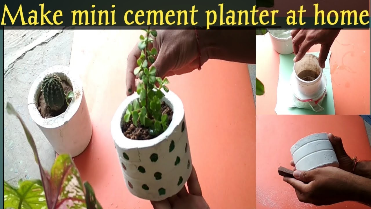 How to make pot /how to make White cement planter - YouTube