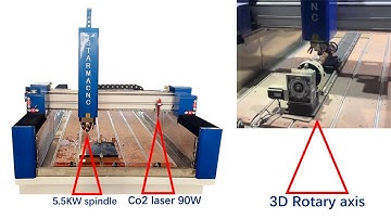 jinan starma 2in1 stone granite cnc router engraving machine with co2 laser engrave 90W 3D engrave