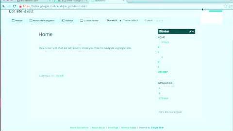 Google Sites Sidebar Navigation