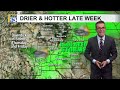 Monsoon rain before drier and warmer weather