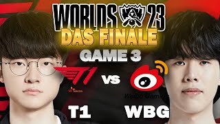 FAKER auf AKALI mit der MEGA Performance! | GAME 3 | T1 vs WBG | WORLDS 2023 FINALS