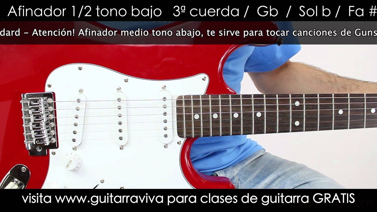Afinador Medio tono abajo Guitarra eléctrica Guitar TUNER half step down -  YouTube
