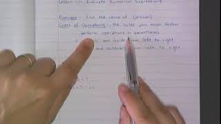 5 lesson 1.11 Evaluate Numerical Expressions