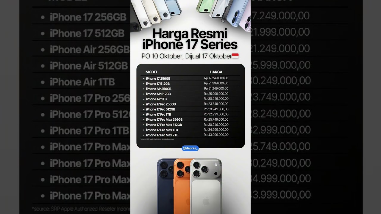 HARGA RESMI IPHONE 17 SERIES🇮🇩