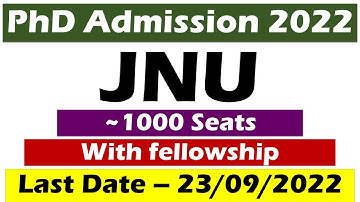 JNU PHD 2022 || complete information || jnuee 2022 || jnu phd admission 2022 || Last date - 23/09/22