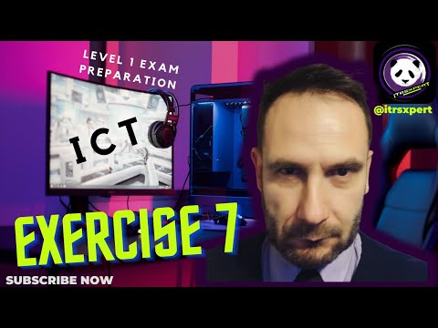 L1 ICT Exam E7: Excel explained, incomes analysis with formatting & data entry, using SUM & charts