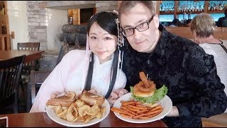 Husband and Wife at The Vampire Diaries Mystic Grill In Georgia