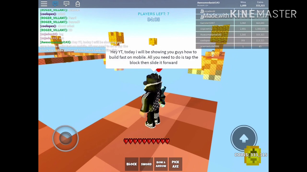 How To Build Extremely Fast On Mobile Roblox Skywars Ffa Youtube - how to always win in roblox skywars youtube