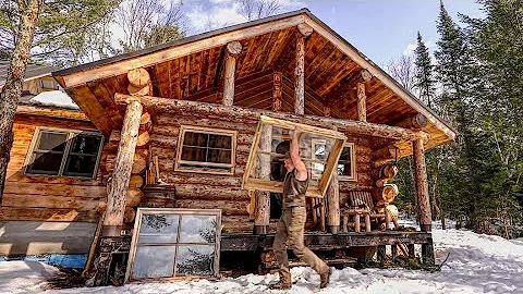 Where I've Been for the Last 2 Months | I Install New Windows in my Off Grid Log Cabin, Home Again!