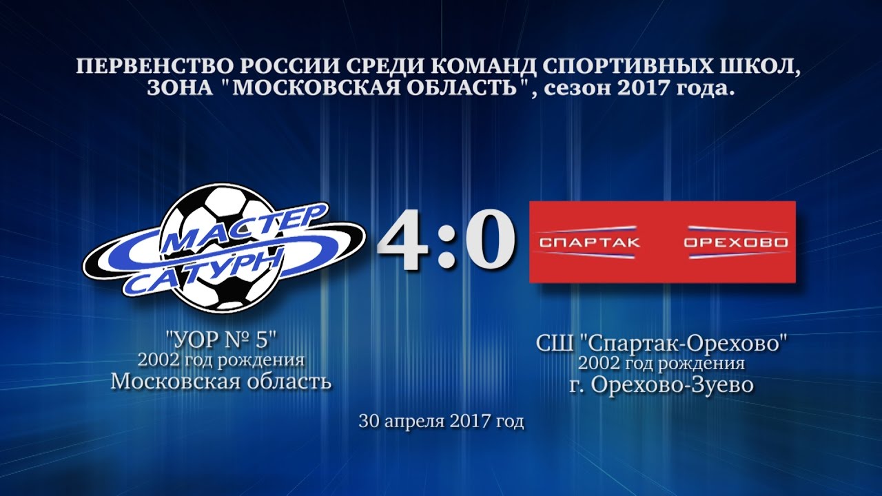 мастер сатурн фк Голы матча команды 2002 г.р. 30 апреля 2017 год.