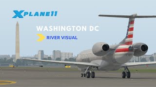 X plane 11 ||   ERJ 145   ||   KPIT - KDCA   ||  River visual  into Washington DC