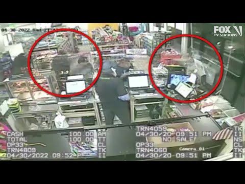 VIDEO: Gun battle erupts inside 7-Eleven store in Montebello