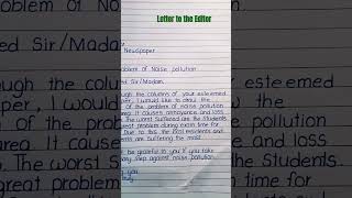 Letter to the Editor|Letter writing format|Problem of Noise pollution |#writing #application #sorts