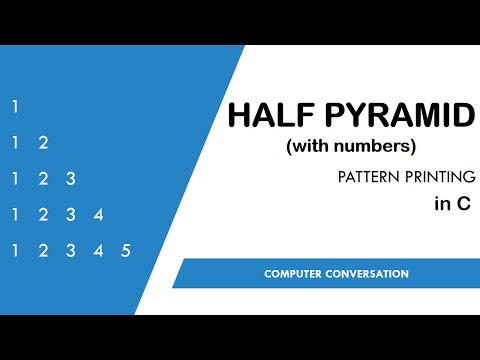2. Half Pyramid using Numbers | Pattern printing in C| Computer Conversation