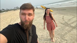 Прогулка по пляжу Залор Южный Гоа Индия