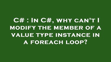C# : In C#, why can