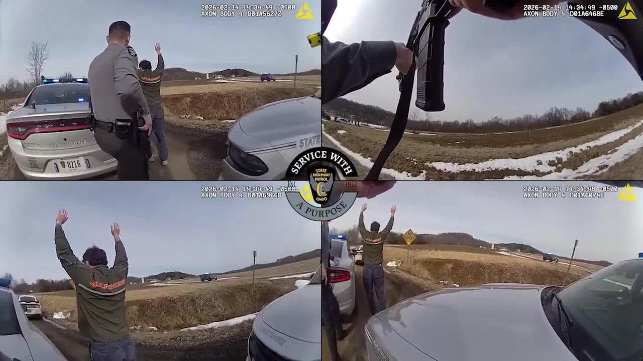 Cruiser cam shows state troopers chasing, arresting man accused of double murder | WHIO-TV