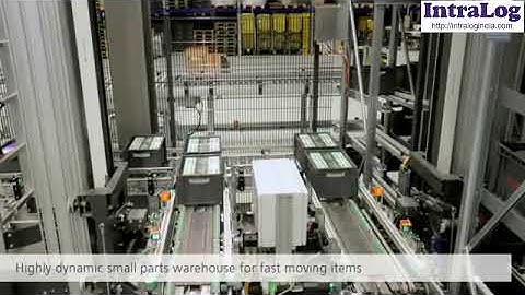 AKL Small Parts Storage OF Cartons AS/RS With Stacker Cranes Shuttles