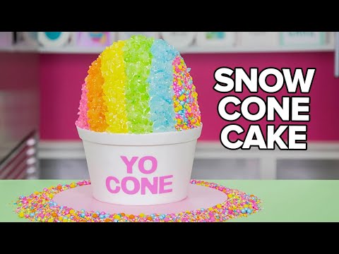 GIANT SNOW CONE CAKE!! | How To Cake It