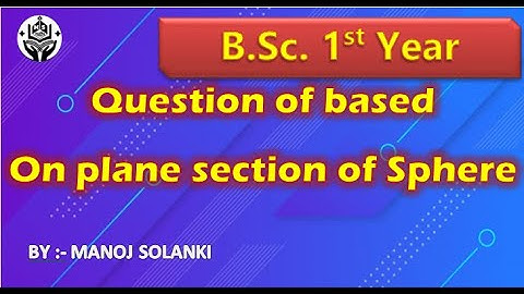 Question of plane section of sphere || sphere - 3D || #manoj_solanki