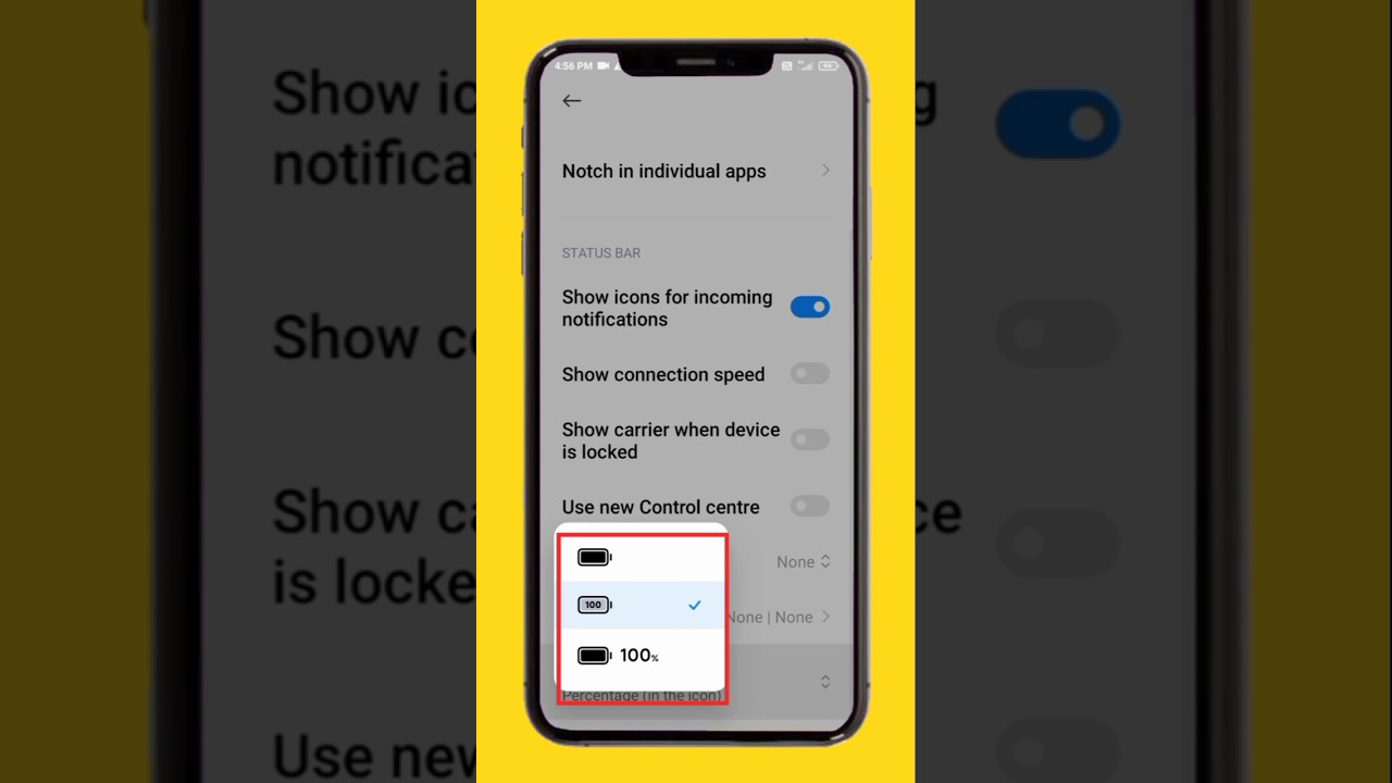 How to show bettery indicator in percentage on Xiaomi Redmi 9 Power