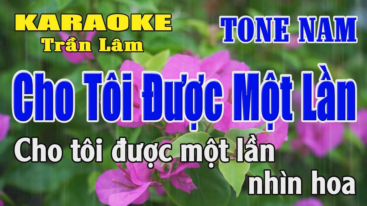 Karaoke Cho Tôi Được Một Lần Tone Nam ( Bm ) Karaoke Trần Lâm