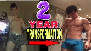 2 Year TRANSFORMATION 15-17 INSANE 40lb Muscle GAINS