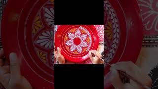 Aipan Design on Pooja Thal | Karwachauth thal   #aipan #aipanart #art #traditionalart  #aipandesign