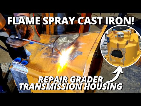 Repair BROKEN Cast Iron Transmission Housing | Flame Spray Welding