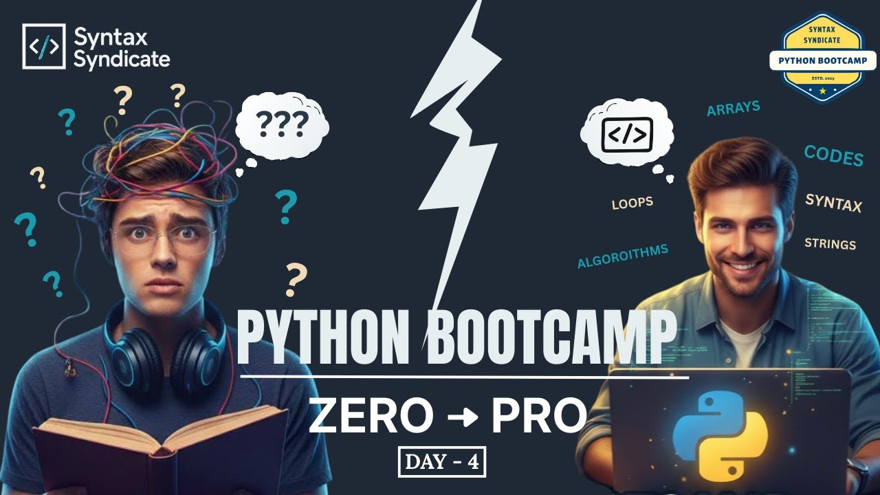 🔴DAY - 4 : PYTHON ZERO TO HERO | 12 - Day Python Bootcamp 🚀 | LIVE