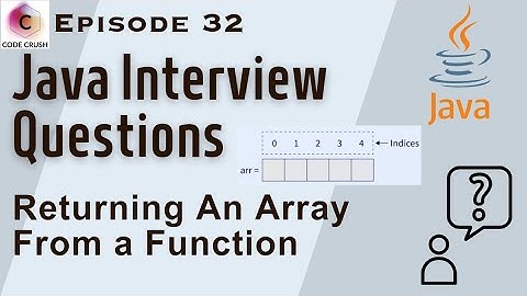 Return An Array In Java | Return An Array From A Function | Java Interview Questions And Answers
