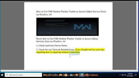Fix COD Modern Warfare Unable to Access Online Services Error on Windows 10