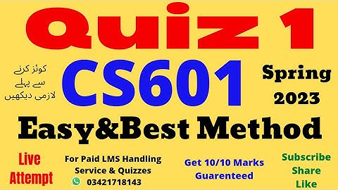 CS601 Quiz 1 Solution Spring 2023 100% Verified Answers