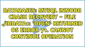 MySql InnoDB crash recovery - File ./ibdata1: 