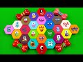 Numberblocks Mixing ASMR ✨🦖 Fun with Alphablocks Finding Hidden Slime & Clay Hexagonal Glitter 🌈