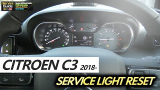 Citroen C3 2018 2019 2020 Service Light Reset - Youtube