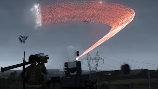 Su-57 Fighter Jet Shot Down by Air Defence firing at Electrical Grids - Military Simulation - ArmA 3