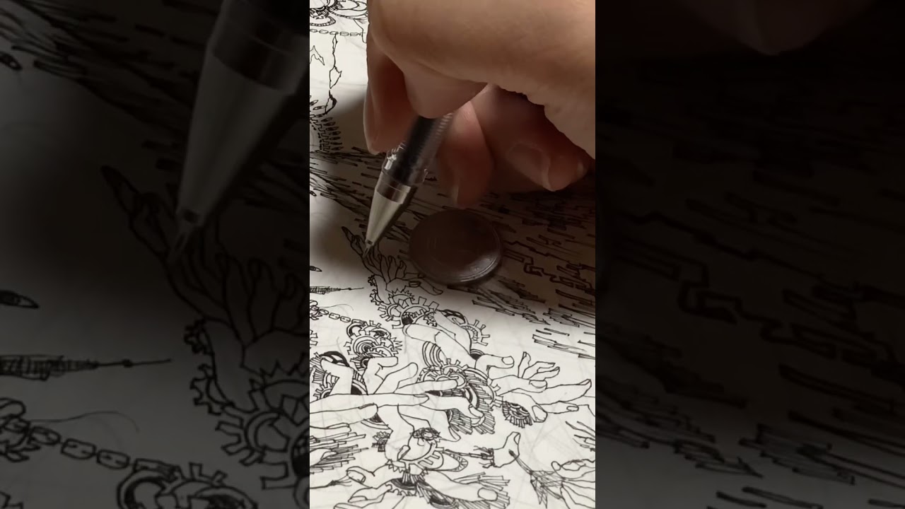 1円より小さい指をいっぱい描いてみた☝️#細密画 #art #shorts #illustration #チャンネル登録お願いします