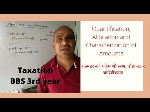 Quantification, Allocation and Characterization of Amounts