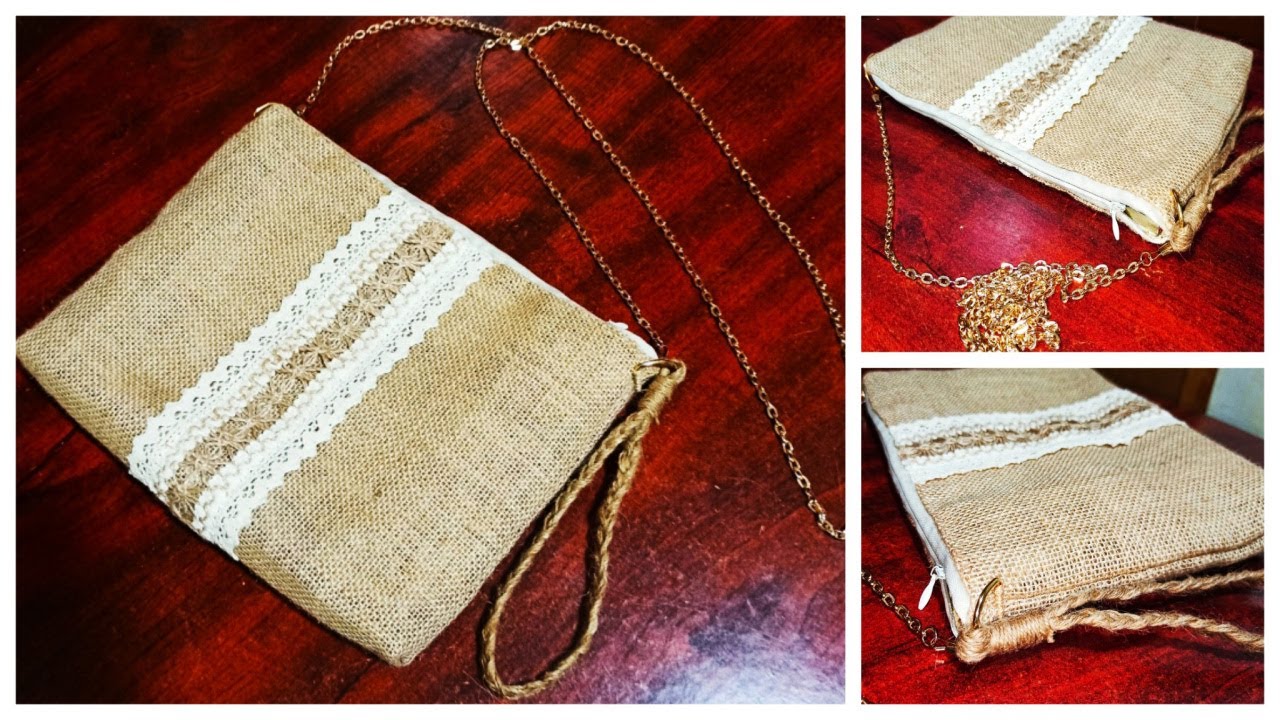 حقيبة يد بقماش الخيش قمة في الروعة إصنعيها بنفسك
